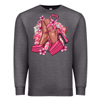 Charcoal Heather Cancer high heels Cancer Awareness Premium Sweatshirt - HowdyJamesFarm