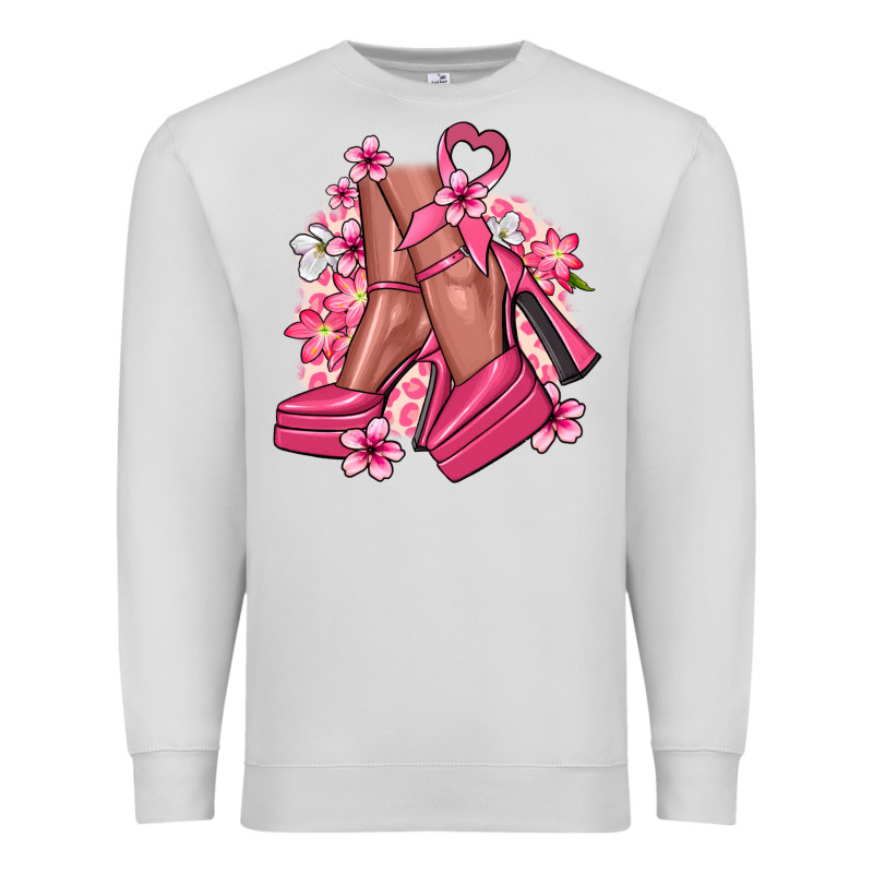 Cancer High Heels Cancer Awareness Premium Sweatshirt by HowdyJamesFarm | Teevron