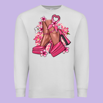 Cancer High Heels Cancer Awareness Premium Sweatshirt Designed By Howdyjamesfarm