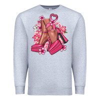 Heather Grey Cancer high heels Cancer Awareness Premium Sweatshirt - HowdyJamesFarm