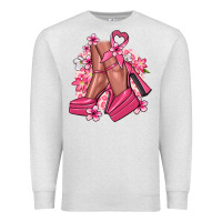 Oatmeal Heather Cancer high heels Cancer Awareness Premium Sweatshirt - HowdyJamesFarm