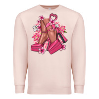 Pale Pink Cancer high heels Cancer Awareness Premium Sweatshirt - HowdyJamesFarm