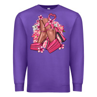 Purple Cancer high heels Cancer Awareness Premium Sweatshirt - HowdyJamesFarm