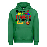 Emerald Being an au some teacher is a work of the heart Urban Hoodie - FaDigitalArtStudio