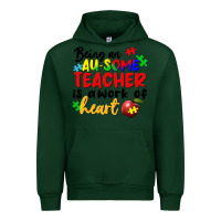 Forest Green Being an au some teacher is a work of the heart Urban Hoodie - FaDigitalArtStudio