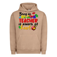 Pigment Burro Being an au some teacher is a work of the heart Urban Hoodie - FaDigitalArtStudio