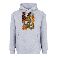 Heather Grey Love Fall with afro woman Heavyweight Hoodie - NancyCooperArtShop