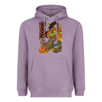 Lavender Love Fall with afro woman Heavyweight Hoodie - NancyCooperArtShop