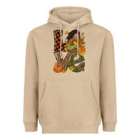 Mushroom Love Fall with afro woman Heavyweight Hoodie - NancyCooperArtShop