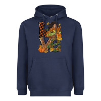 Navy Love Fall with afro woman Heavyweight Hoodie - NancyCooperArtShop