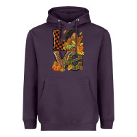 Plum Love Fall with afro woman Heavyweight Hoodie - NancyCooperArtShop