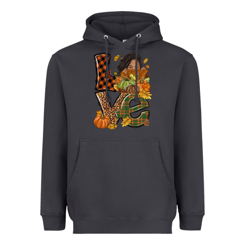 Love Fall With Afro Woman Heavyweight Hoodie by NancyCooperArtShop | Teevron