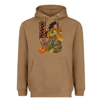 Toasted Coconut Love Fall with afro woman Heavyweight Hoodie - NancyCooperArtShop