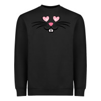 Black bunny face easter Heavyweight Sweatshirt - MaliasSmallBusiness
