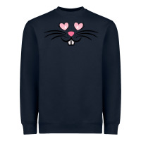 Navy bunny face easter Heavyweight Sweatshirt - MaliasSmallBusiness