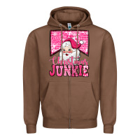 Chestnut pink Christmas junkie Santa Claus Zipper Hoodie - Jasminsmagicworld