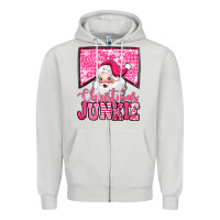 Dove Grey pink Christmas junkie Santa Claus Zipper Hoodie - Jasminsmagicworld