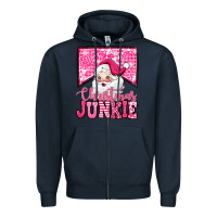 Navy pink Christmas junkie Santa Claus Zipper Hoodie - Jasminsmagicworld