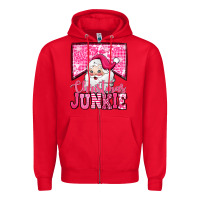 Red pink Christmas junkie Santa Claus Zipper Hoodie - Jasminsmagicworld
