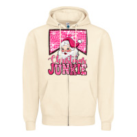 Sandshell pink Christmas junkie Santa Claus Zipper Hoodie - Jasminsmagicworld