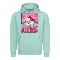 Seafoam pink Christmas junkie Santa Claus Zipper Hoodie - Jasminsmagicworld