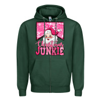 Sports Green pink Christmas junkie Santa Claus Zipper Hoodie - Jasminsmagicworld