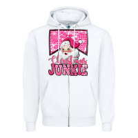 White pink Christmas junkie Santa Claus Zipper Hoodie - Jasminsmagicworld