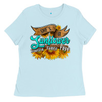Baby Blue she's a sunflower beautiful fierce free Ladies Tee - HRA Design Shop