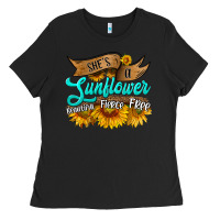 Black she's a sunflower beautiful fierce free Ladies Tee - HRA Design Shop