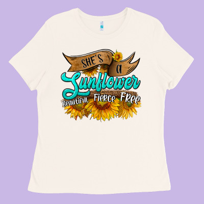 She's A Sunflower Beautiful Fierce Free Ladies Tee Designed By Hra Design Shop