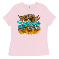 Bubblegum Pink she's a sunflower beautiful fierce free Ladies Tee - HRA Design Shop