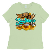 Matcha she's a sunflower beautiful fierce free Ladies Tee - HRA Design Shop