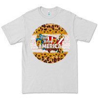 Dove Grey god bless america round coaster Premium Tee - HRA Design Shop