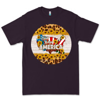 Plum god bless america round coaster Premium Tee - HRA Design Shop