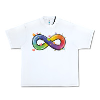White infinity symbol autism Urban Heavy Tee - MaliasSmallBusiness