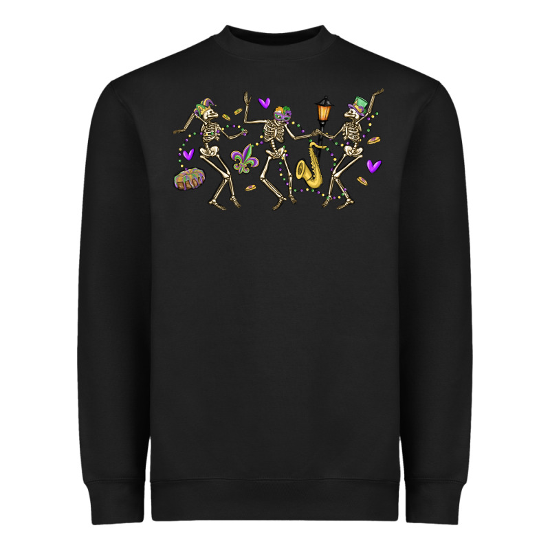 Dancing Skeletons Mardi Gras Heavyweight Sweatshirt by MaliasSmallBusiness | Teevron