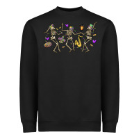 Black dancing skeletons mardi gras Heavyweight Sweatshirt - MaliasSmallBusiness