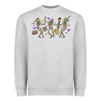 Heather Grey dancing skeletons mardi gras Heavyweight Sweatshirt - MaliasSmallBusiness