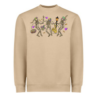 Mushroom dancing skeletons mardi gras Heavyweight Sweatshirt - MaliasSmallBusiness