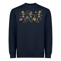 Navy dancing skeletons mardi gras Heavyweight Sweatshirt - MaliasSmallBusiness
