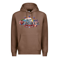 Chestnut American Teacher 4th of july Premium Hoodie - HowdyJamesFarm
