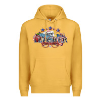 Mustard American Teacher 4th of july Premium Hoodie - HowdyJamesFarm