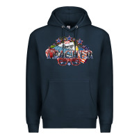 Navy American Teacher 4th of july Premium Hoodie - HowdyJamesFarm