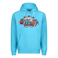 Ocean Blue American Teacher 4th of july Premium Hoodie - HowdyJamesFarm