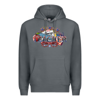 Rock American Teacher 4th of july Premium Hoodie - HowdyJamesFarm
