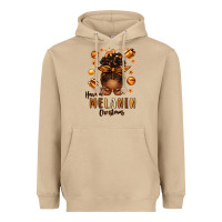 Mushroom have a melanin christmas afro messy bun Heavyweight Hoodie - texasbilliewilder