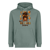 Sage have a melanin christmas afro messy bun Heavyweight Hoodie - texasbilliewilder