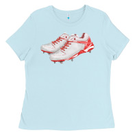 Baby Blue red cleats fa element Ladies Tee - FaDigitalArtStudio