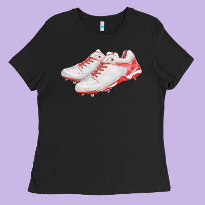 Red Cleats Fa Element Ladies Tee Designed By Fadigitalartstudio