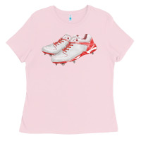 Bubblegum Pink red cleats fa element Ladies Tee - FaDigitalArtStudio